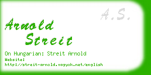 arnold streit business card